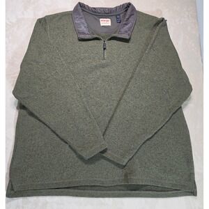 Wrangler Authentics Mens 3XL Quarter Zip Fleece Pullover Sweater Heather Green